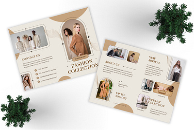 Project 05 - Fashion Collection Bifold Brochure bifold brochure business clothing collection creative design elegant fashion graphic design minimalist modern outfit print print template promotion style stylish