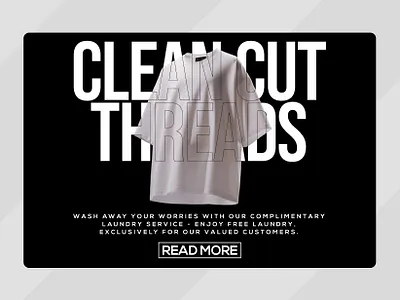 Web Banner - Clean Cut Threads banner banner design black banner design ecommerce elegant graphic graphic design minimal modern modern design poster design shopify t shirt t shirt banner ui ux vector web web banner