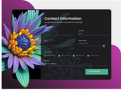 Form of Contact Information contact form ui