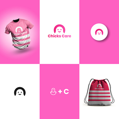 Chicks Care Responsive Logo Design branding creative logo minimalist negative space logo responsive wordmark