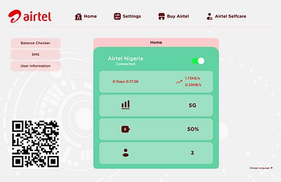 Upgrade to Airtel Homescreen airtel airtel mifi branding graphic design homescreen ui uxui