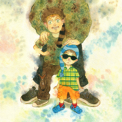 It's a Dad, Dad, Dad, Dad World for C-Ville Weekly illustration watercolor