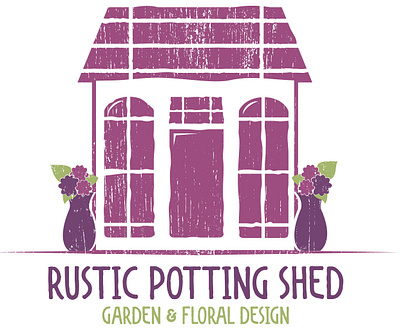 Rustic Potting Shed Logo branding design floral garden graphic design illustration logo print typography vector visual identity