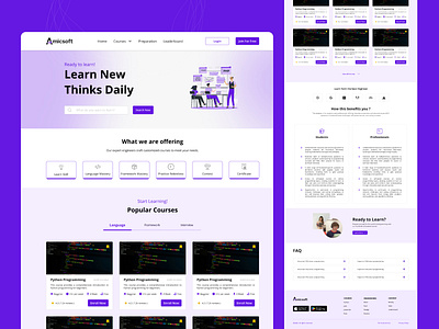 E-Learning Platform Landing Page elearning website figma learning website product design ui design uiux uiux design ux ux design