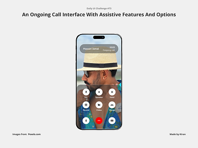 Daily UI Challenge #73 call screen design gradient image mobile design ongoing call opacity overlay pexels ui uichallenge ux uxdesigner uxui