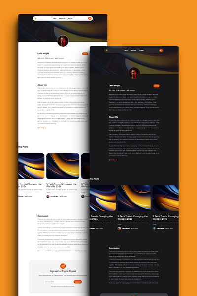 A Free Premium HTML Template for Blogging, Storytellin - Author author page blog uxui
