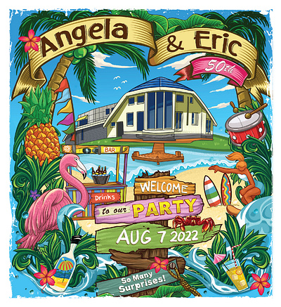 Angela & Eric Illustration graphic design
