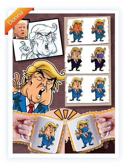 Donald Trump MUG Cartoon graphic design