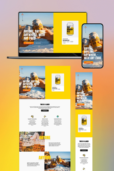 Gold Mountain Beer - Landing Page branding elementor landing page design minimalist ui web design