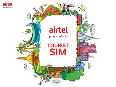 Concept Illustration for Airtel tourist sim airtel branding concept concept illustration design digital illustration graphic design illustration illustration art illustrations illustrator tourist ui vector illustration