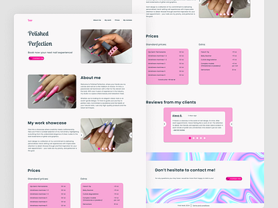 Nail Salon Website Design figma ui uiux design ux website