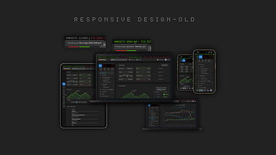 Stock Market Website - Responsive Design (OLD, Please Check New) adobe xd animation chart dark theme data visualization design figma graphic design investing navbar responsive design side navbar sidebar stock market stock price ui ux