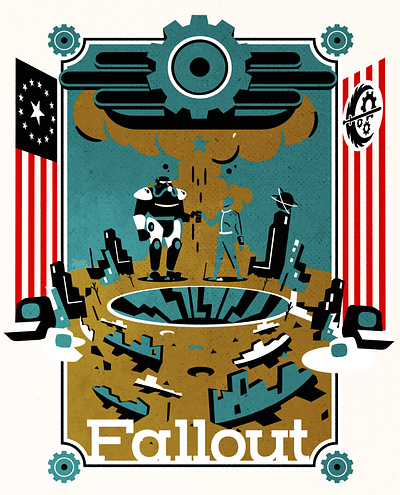 Fallout branding fallout fanart graphic design illustrator minimalist poster vector