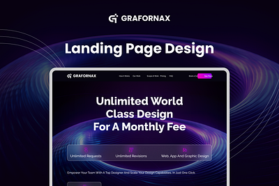 GRAFORNAX LANDING PAGE 3d animation branding design figma fund graphic design illustration landing page logo motion graphics ui vector