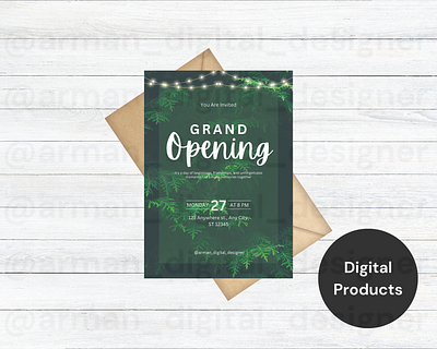 Grand Opening Invitation Card Canva Template canva invitation card opening card