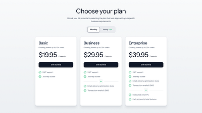Simple and Easy to Understand Pricing Table clean creative figma modern pricing ui ux webdesign website white