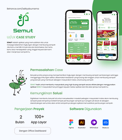 Semut App - Turn Trash into Cash homepage illustration mobile app uiux android uiux design