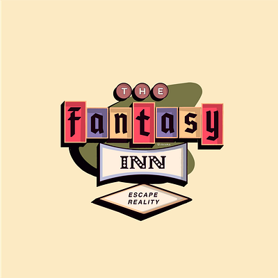 The Fantasy Inn bookish books branding graphic design illustration libraries logo sticker design sticker shop