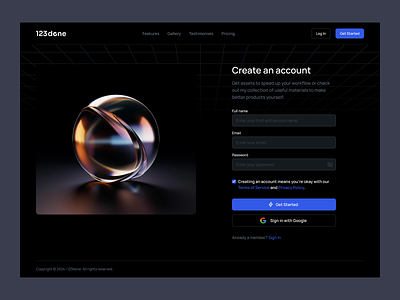 Sign Up Page clean dark mode design system figma landing minimalism page sign up template ui ui kit