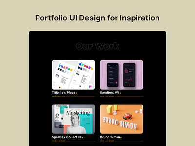 Portfolio Page UI Design for Inspiration branding dark mode design design inspiration design inspo designer dribbble figma layout portfolio design product design ui ui design