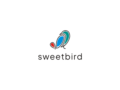 Sweetbird logo design bird colorfull design for fun light line logo logo design minimal minimalist simple sweet train