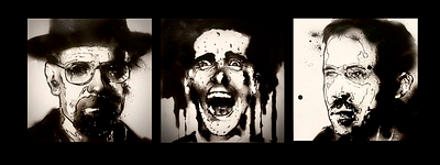 3 portraits | Breaking Bad | American Psycho | Blade Runner art graphic design grunge handmade illustration portrait traditional art
