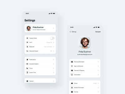 Phone Settings Page Design daily ui design product design ui ui design ui ux visual design