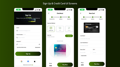 Sign Up & Credit Card UI credit card ui mobile app mobile ui sign up page ui ux