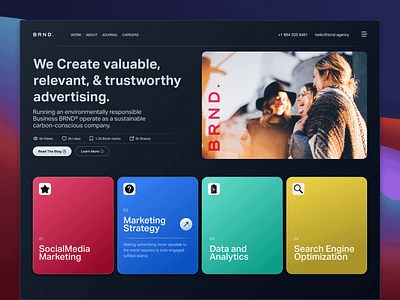 BRND. website dark mode design exploration branding design interface product service startup ui ux web website