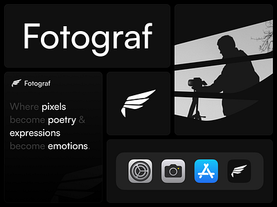 Bento // Fotograf app icon bento bento card black brand design brand identity brand presentation branding graphic design illustration logo logo design logo presentation minimalist mobile app ui photography team collaboration vector visual identity white