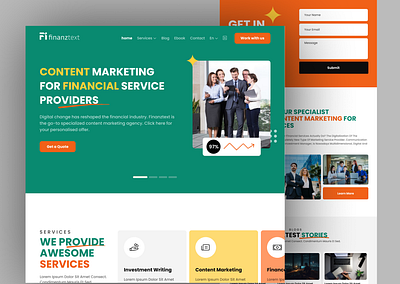 Finance marketing website app design design finance makketing ui web design website design