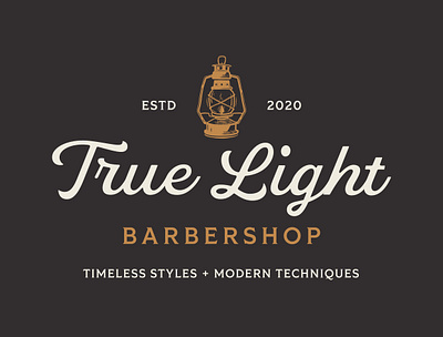 True Light Barbershop • Branding barbershop black branding design gold graphic design illustration logo script type typeface typography vector wordmark