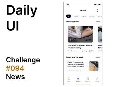 Daily UI Day 094, News branding design ui ux