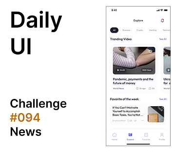 Daily UI Day 094, News branding design ui ux