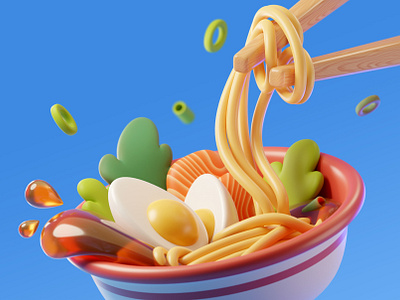 WOK | 3D illustration 3d blender cycles food illustration render wok