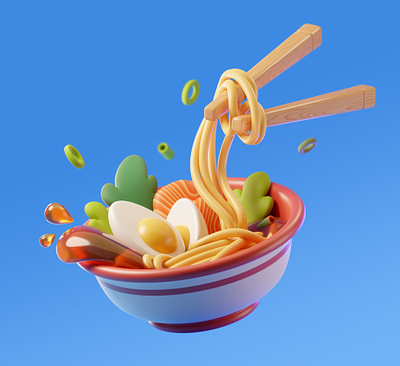 WOK | 3D illustration 3d blender cycles food illustration render wok