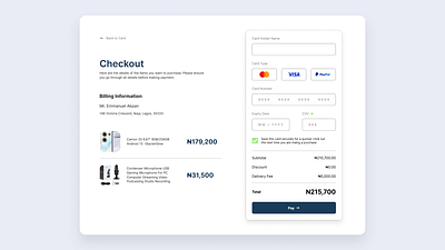 Daily UI 2/100 - Credit card checkout page checkout page credid card ui ui design