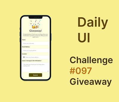 Daily UI Day 097, Giveaway app branding design graphic design ui ux