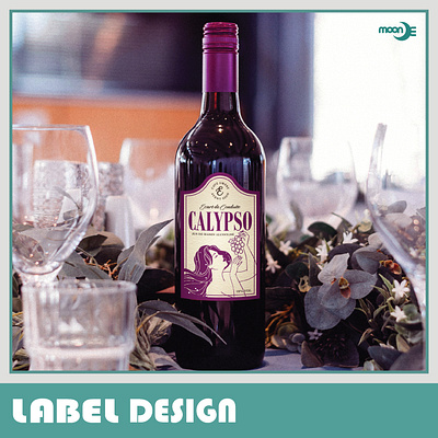 MoonE's Graphic Design - Label Design bottle design drink graphic design illustration label line art product design wine wine bottle