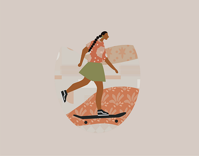 cool skater ai graphic graphic design illustration pattern pattern collection skater girl vector illustration