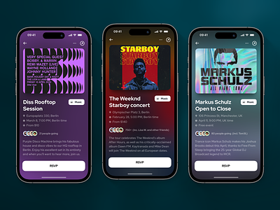 Event details page for an event app activities affiche app concert design event event app events mobile app mobile app design mobile design music music event poster ui ux design
