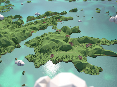 Lowpoly Peloponnese map of Ancient Hellas 3d 3dmodel ancient cinema4d design greece hellas lowpoly modeling render