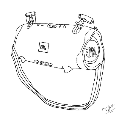 JBL speaker sketch drawing