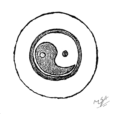 Balance (yin & yang) sketch drawing