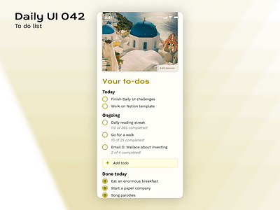 Daily UI 042: To-Do List dailyui design figma mobile ui uidesign