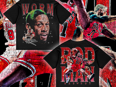 DENNIS RODMAN Vintage Rap Tee Bootleg Design basketball bootleg bootleg design bootleg tshirt branding chicago bulls design graphic design illustration nba rap rodman tee ui