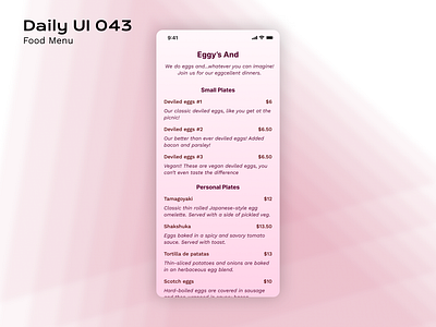 Daily UI 043: Food Menu dailyui design figma mobile ui uidesign