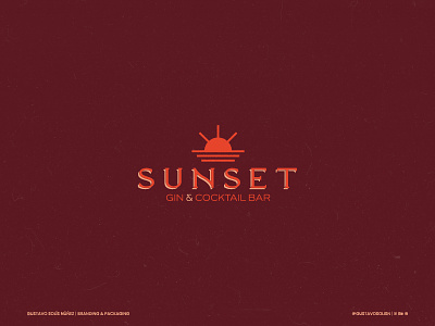 Sunset Gin & Cocktail Bar bar brand cocktail logo logomark logotype sunset