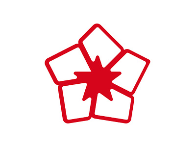 Paper Star design flag logo paper star