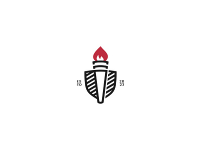 Torch and Shield Logo branding business champion company competition corporate design e sport fire flame internet logo shield sport torch vector